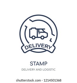 Stamp icon. Stamp linear symbol design from Delivery and logistic collection.