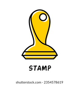Diseño del logotipo del icono de sello aislado en fondo blanco.