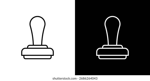 Diseños de Vector de logotipo de icono de sello. conjunto de iconos en trazos en blanco y negro