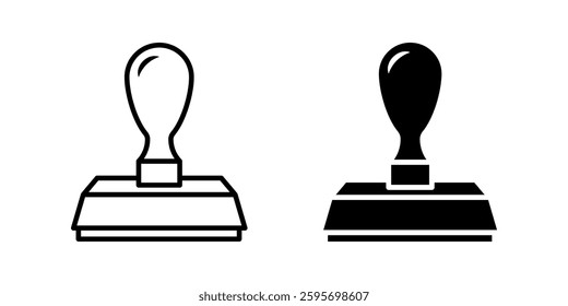 Stamp icon set. Flat illustration of icons on a white background
