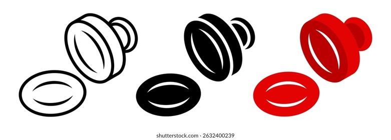 Stamp icon set. for mobile concept and web design. vector illustration