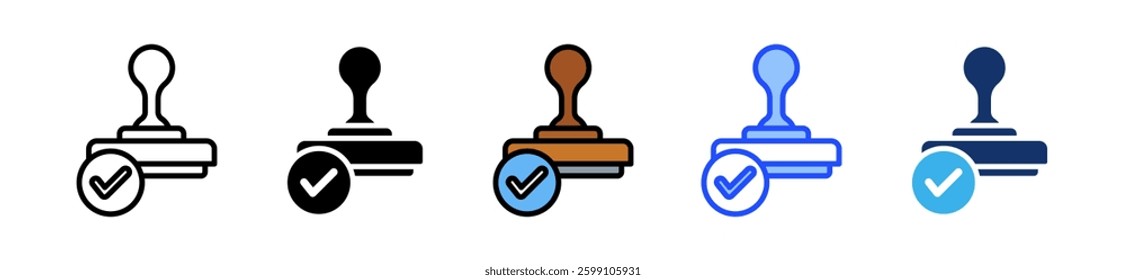 Stamp Icon Set With Multiple Style Collection