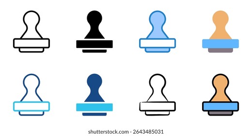 Stamp icon set multiple style collection 
