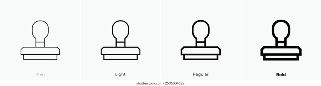 stamp icon. Thin, Light Regular And Bold style design isolated on white background