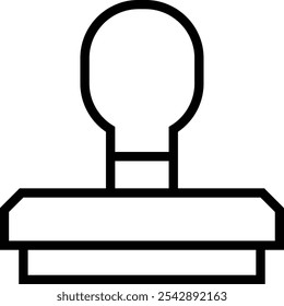 Stempelsymbol. Dünnes lineares Design einzeln auf weißem Hintergrund