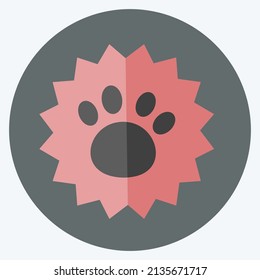 Icono de sello en estilo plano de moda aislado en un fondo azul suave