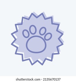 Stamp Icon in trendy two tone style isolated on soft blue background