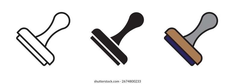 Ilustración vectorial del icono del sello en el fondo blanco.