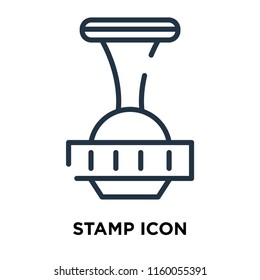 Stamp icon vector isolated on white background, Stamp transparent sign , line symbol or linear element design in outline style