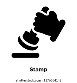 Stamp icon vector isolated on white background, logo concept of Stamp sign on transparent background, filled black symbol