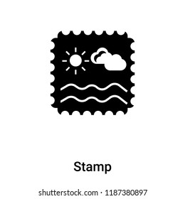 Stamp icon vector isolated on white background, logo concept of Stamp sign on transparent background, filled black symbol