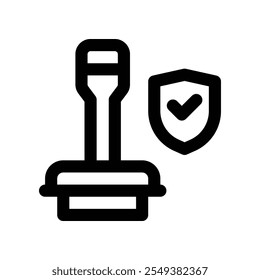 ícone de carimbo. ícone de linha de vetor para seu design de site, celular, apresentação e logotipo.