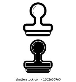Stamp icon vector logo, black and white version