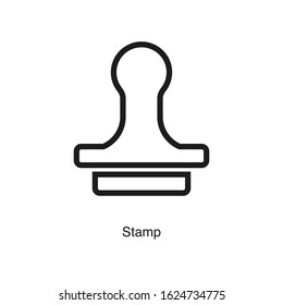 Stamp icon vector on white background. Black icon illustration