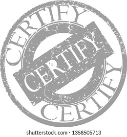 stamp icon with word certify written inside,vector image