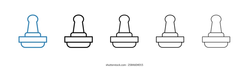 Stamp icons in five different stroke sizes