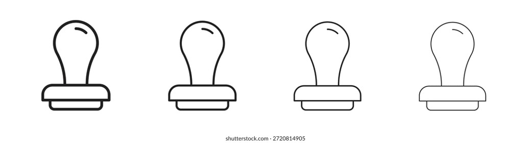 Iconos de sello delinean el diseño de Vector negro. Línea con trazo editable.