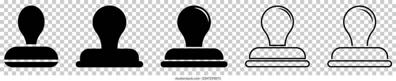 Iconos de marca. Señal de sello de goma. Ilustración del vector aislada en fondo transparente
