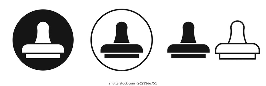 Stamp icons in solid black and outlined style