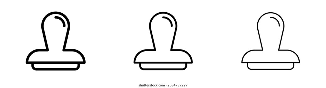 Stamp icons in three different stroke lines