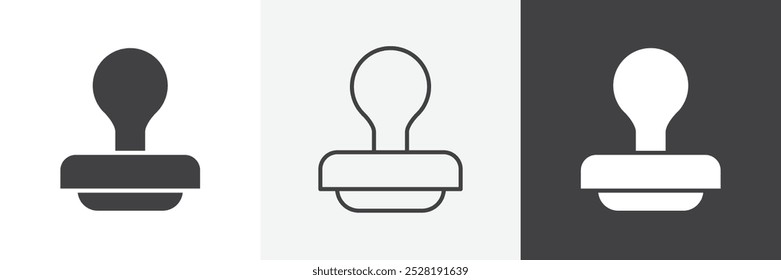 Stempelsymbol.Trendy moderne flache lineare Vektorgrafik auf weißem Hintergrund.