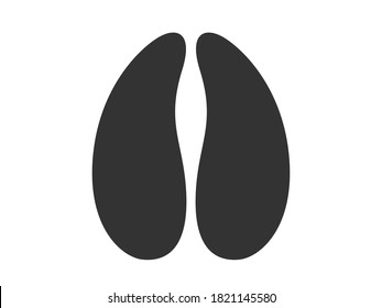 Stamp illustration of cow footprints.