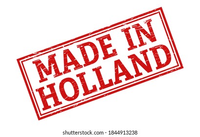 Stamp with the inscription MADE in HOLLAND, isolated on a white background,