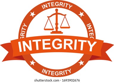 stamp with the Integrity vector illustration