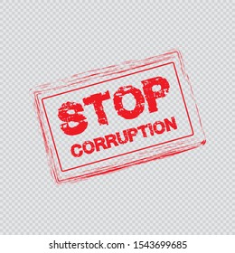 Stamp For International Anti-Corruption Day with transparent background.