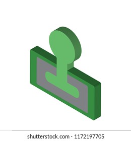 Stamp isometric left top view 3D icon