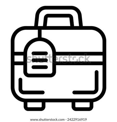 Stamp label bag icon outline vector. Aerodrome suitcase. Gear skin