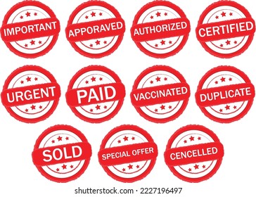 Stamp label circular.design template.set of stamps