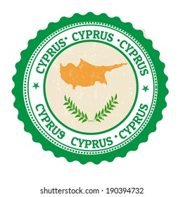 Stamp Label Cyprus Flag Word Cyprus Stock Vector (Royalty Free ...