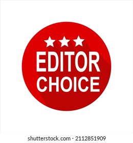 Stamp or label Editor Choice on red background