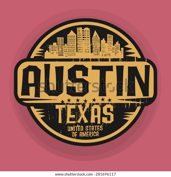 Stamp Label Name Austin Texas Vector Stock Vector (Royalty Free) 281696117