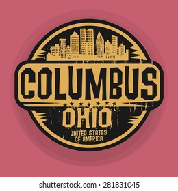 Stamp or label with name of Columbus, Ohio, vector illustration