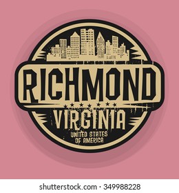 Stamp or label with name of Richmond, Virginia, vector illustration