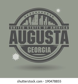 Stamp or label with text Augusta, Georgia inside, vector illustration