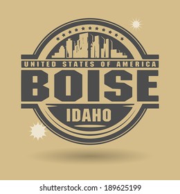 Stamp Or Label With Text Boise, Idaho Inside, Vector Illustration