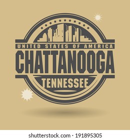 Stamp or label with text Chattanooga, Tennessee inside, vector illustration