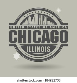 Stamp Label Text Chicago Illinois Inside Stock Vector (Royalty Free ...