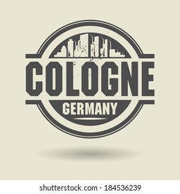 Stamp or label with text Cologne, Germany inside, vector illustration