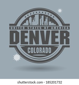 Stamp or label with text Denver, Colorado inside, vector illustration