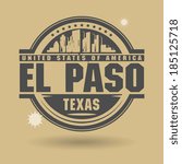 Stamp or label with text El Paso, Texas inside, vector illustration