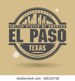 Stamp or label with text El Paso, Texas inside, vector illustration