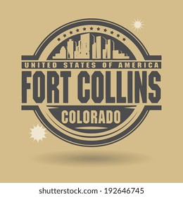 Stamp or label with text Fort Collins, Colorado inside, vector illustration