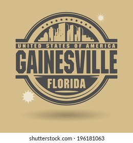 Stamp or label with text Gainesville, Florida inside, vector illustration