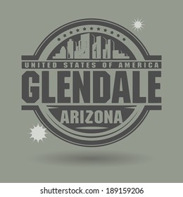 Stamp or label with text Glendale, Arizona inside, vector illustration
