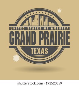 Stamp or label with text Grand Prairie, Texas inside, vector illustration