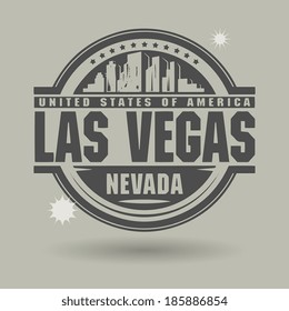 Stamp or label with text Las Vegas, Nevada inside, vector illustration